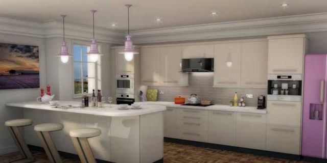 SketchUp kitchen - photorealistic image generated using V-Ray renderer