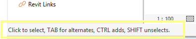 Revit Status bar